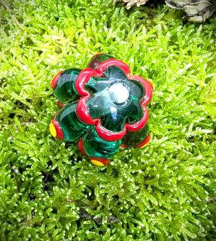 Amulettperle Waldglas +rot